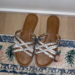 Well Worn Bedazzled Flat Sandals – Rock and Candy